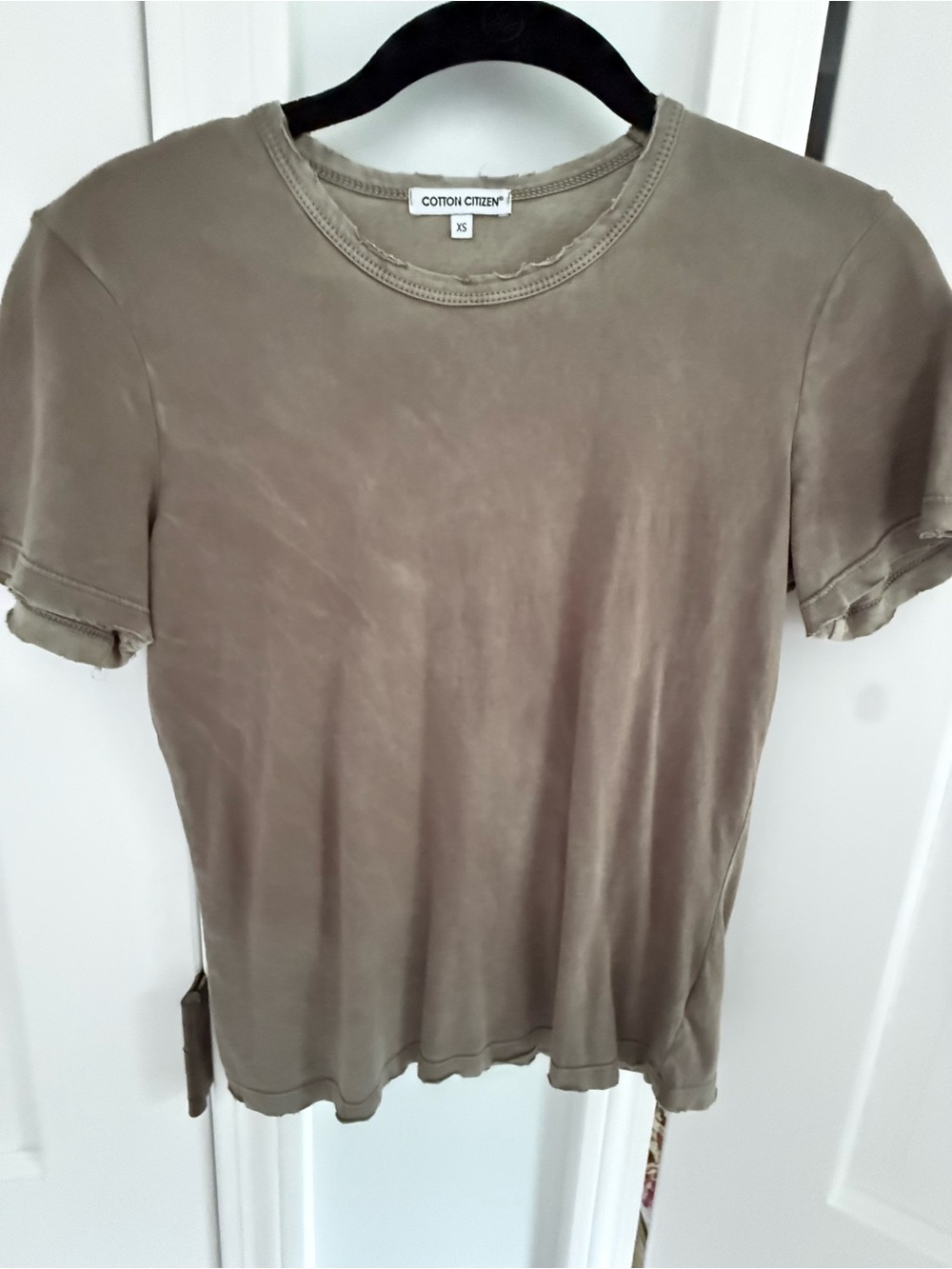 Cotton Citizen Olive Green Washed Short Sleeve Tee